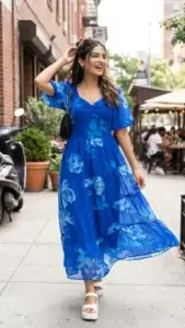 Royal Blue Cotton Dress